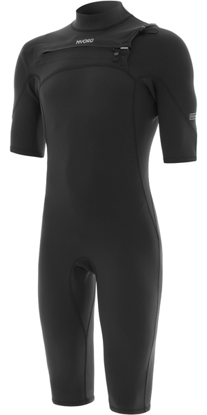 2026 Nyord Mens Solu Yulex 2/2mm Chest Zip Shorty SOLM22SLCZ001 - Black